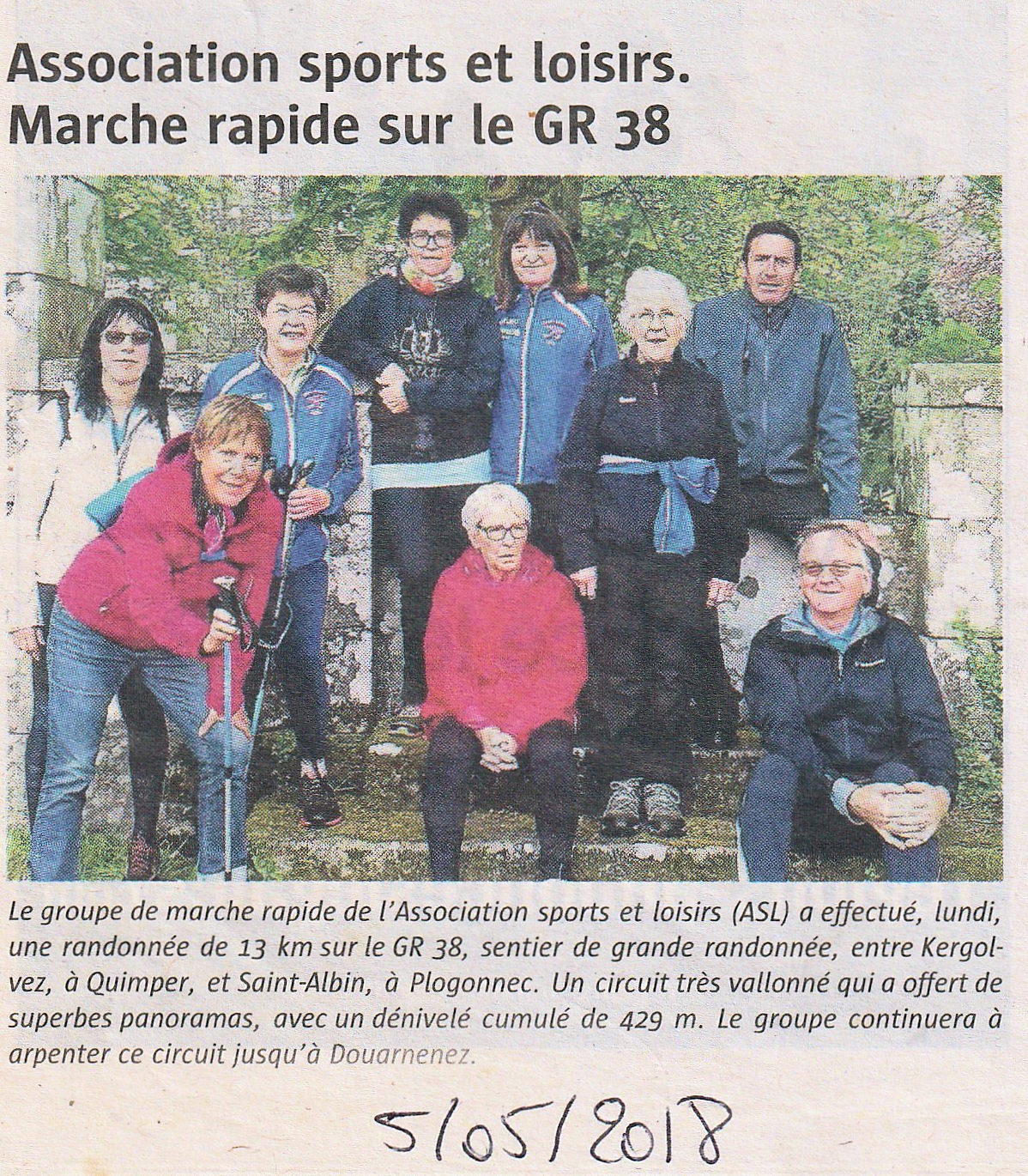 Association sports et loisirs - Marche rapide sur le GR 38